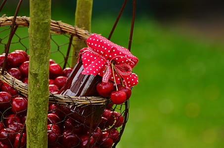 red cherries in basket thumbnail