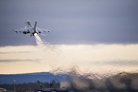 grey fighter plane takes off thumbnail