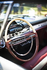 brown and yellow steering wheel thumbnail