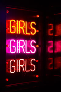 assorted-color Girls neon light signage thumbnail