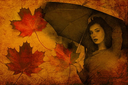 woman holding umbrella painting thumbnail