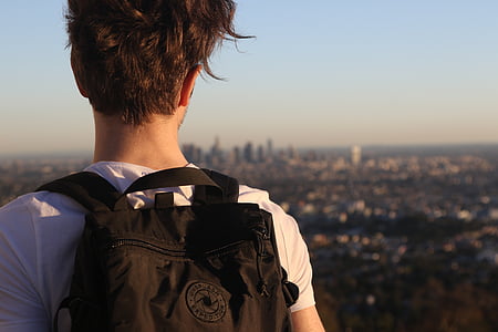 man with black backpack thumbnail