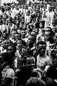 group of people gathering in grayscale photography thumbnail
