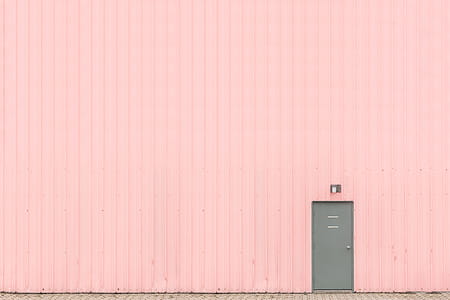 Pink Wall With Grey Door Photo thumbnail
