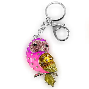 pink owl key chain thumbnail