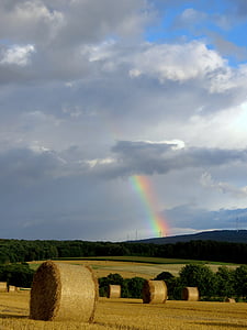 haystacks near rainbow thumbnail