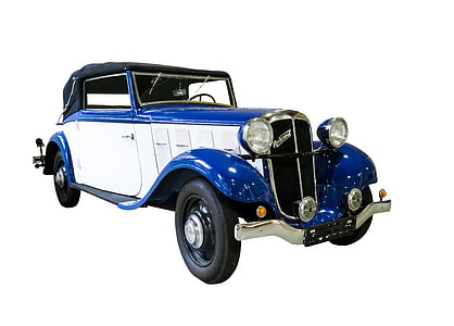 vintage white and blue car thumbnail