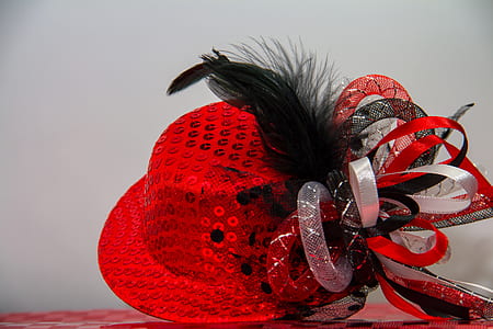 red and white mesh decor on red surface thumbnail