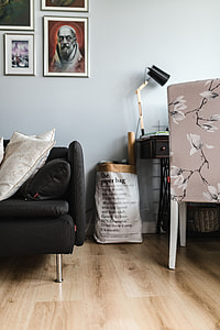 Stylish workplace with computer at home thumbnail