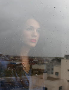 woman's face on glass panel thumbnail