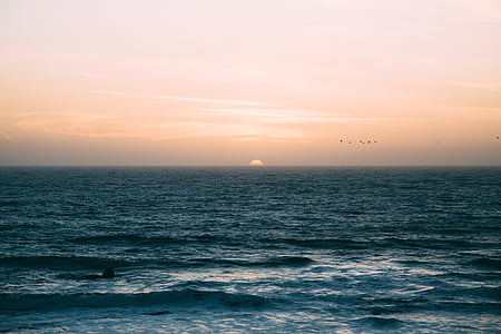 body of water during golden hour thumbnail