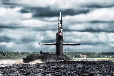 black submarine under water thumbnail