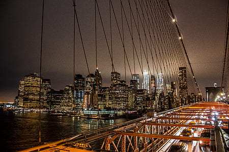 city view across body of water at nighttime thumbnail