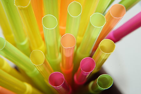 top view photography of assorted-color straws thumbnail