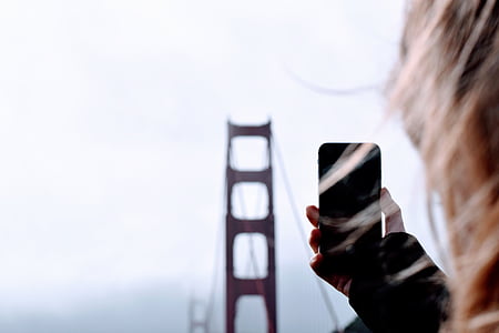 person taking a photo of Golden Gate Bridge thumbnail