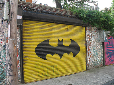 closed Batman printed roller shutter thumbnail