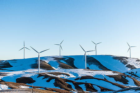 hill with windmills photo thumbnail