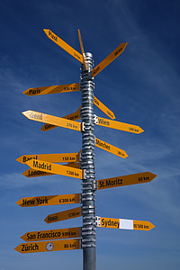 street name road signage under white clouds blue skies daytime thumbnail
