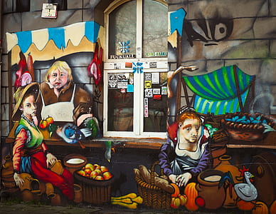 painting of street vendors thumbnail