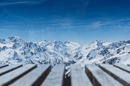 aerial shot of snow covered mountain thumbnail