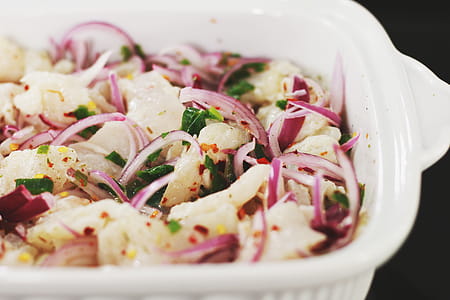 Sliced Vegetables in White Ceramic Bowl thumbnail