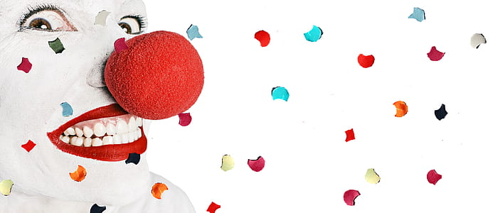 clown smiling in white surface thumbnail