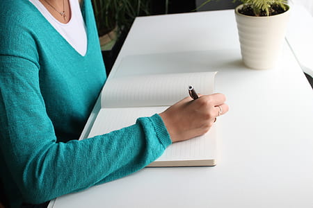 person, woman, hand, desk thumbnail