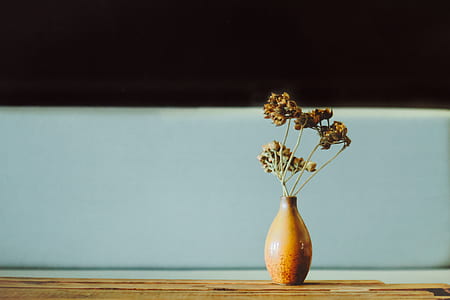 yellow ceramic flower vase inside board thumbnail