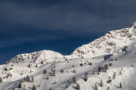 aerial view of mountain with snow thumbnail