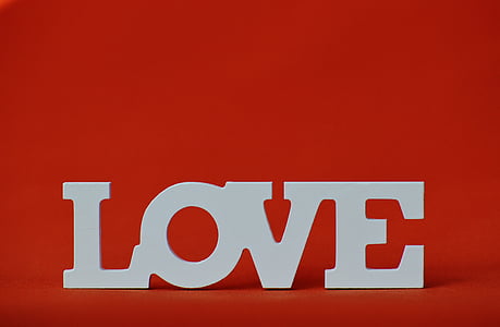 white love freestanding letters with red background thumbnail