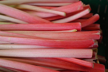 rhubarb, stalk, red, vegetables, vegetables rhabarber, curled rhabarber thumbnail