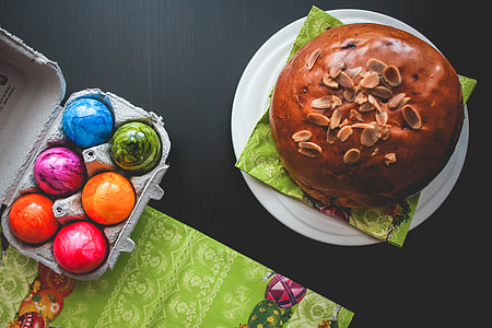Easter Cake and Colorful Eggs: Happy Easter! thumbnail
