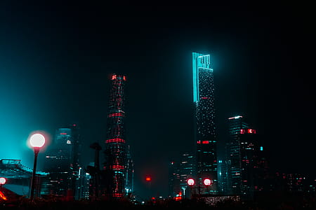 High-rise Buildings During Nighttime thumbnail