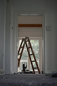 brown wooden a-type ladder thumbnail