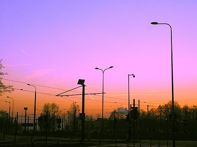 silhouette photo of street lights thumbnail