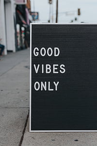 black board with good vibes only print thumbnail