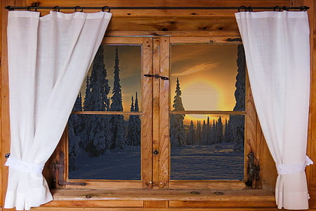 window with white curtains during golden hour thumbnail
