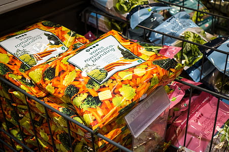 Frozen mix of vegetables in a supermarket thumbnail