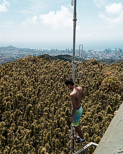 man standing on steel bar thumbnail