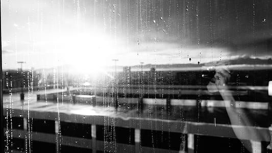 grayscale photo of dew drops on wall thumbnail