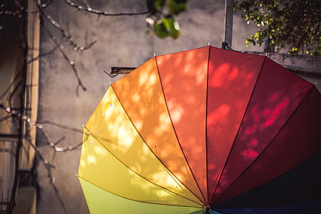 multicolored umbrella in closeup photography thumbnail
