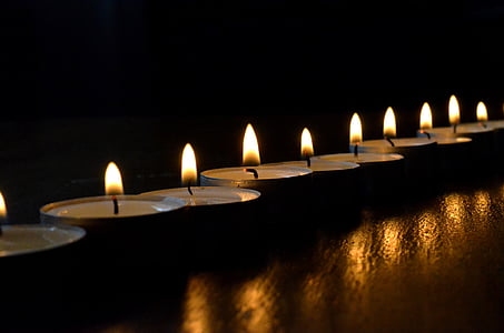 close up photography of tealight candle lot thumbnail