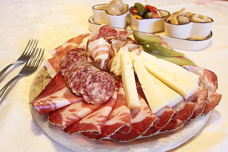 meat and cheese on a plate thumbnail