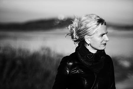 grayscale photography of woman thumbnail