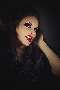 photo of woman face red lips thumbnail