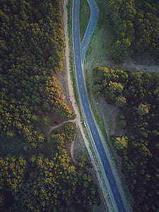 aerial photography of car parked on roadside thumbnail