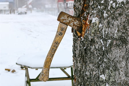 brown handle hatchet thumbnail