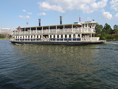 blue and white passenger boat on body of water thumbnail