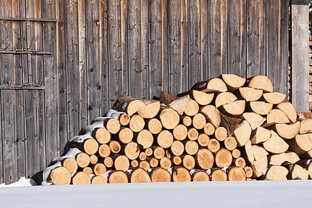 pile of logs near fence thumbnail
