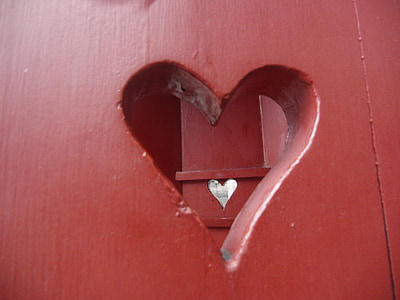 red heart-shaped wood decor thumbnail